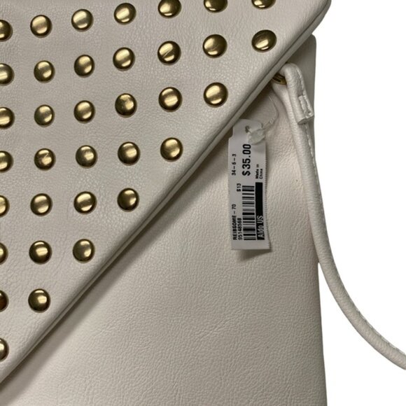 NWT Aldo Cream Gold Studded Clutch Crossbody Bag – Convertible Purse - Picture 4 of 9